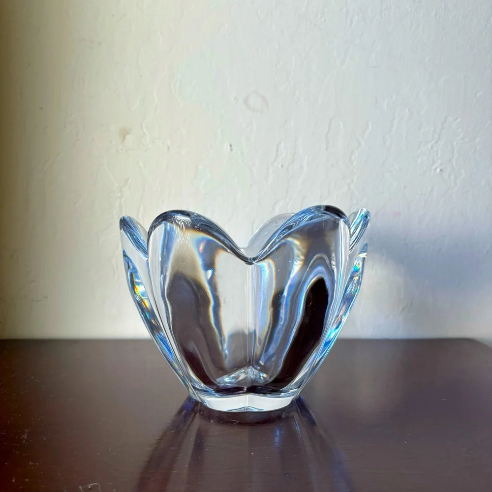 Vintage MIKASA RAMONA Flower Cut Crystal Decorative Flower Vase Arches Heavy 6